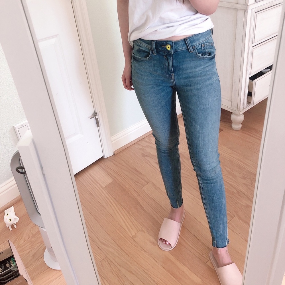 Zara light denim skinny jeans
